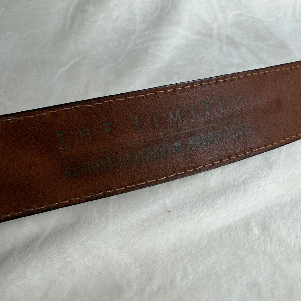 The‎ Limited Leather Belt Womens Small Brown Vintage Made in Italy Beaded Boho - Picture 4 of 8